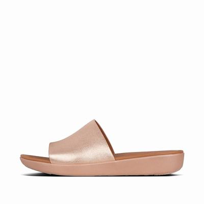 Fitflop Sola Leather Slides - Sandalen Damen - Rosa Gold (ZGE013254)